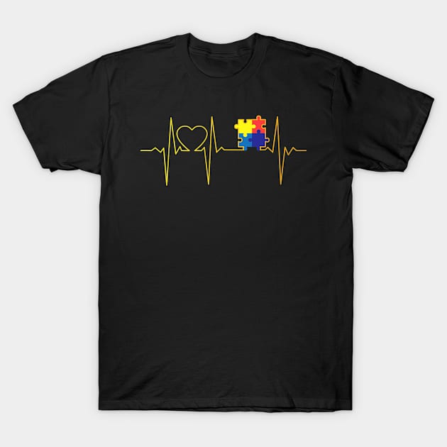Autism Heartbeat Autism Awareness T-Shirt by anosek1993